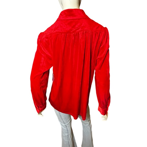 NWT ModCloth Red Velvet Be Buzzworthy Blouse Large - Picture 7 of 11